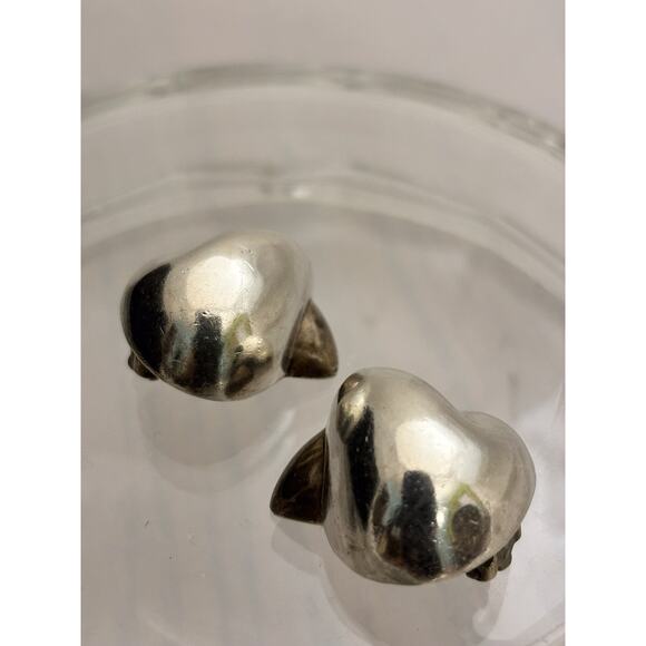 Vintage PATRICIA VON MUSULIN Sterling Modernist Clip On EARRINGS Iconic 28.3g - Picture 7 of 7